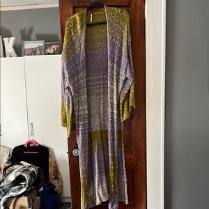 Free People Multicolor Long Cardigan